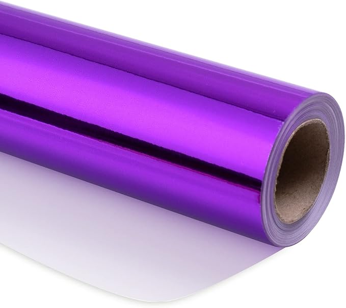 RUSPEPA Purple Metallic Wrapping Paper - Solid Color Paper Perfect for Halloween, Birthday, Christmas, Baby Shower - 17 Inches X 32.8 Feet