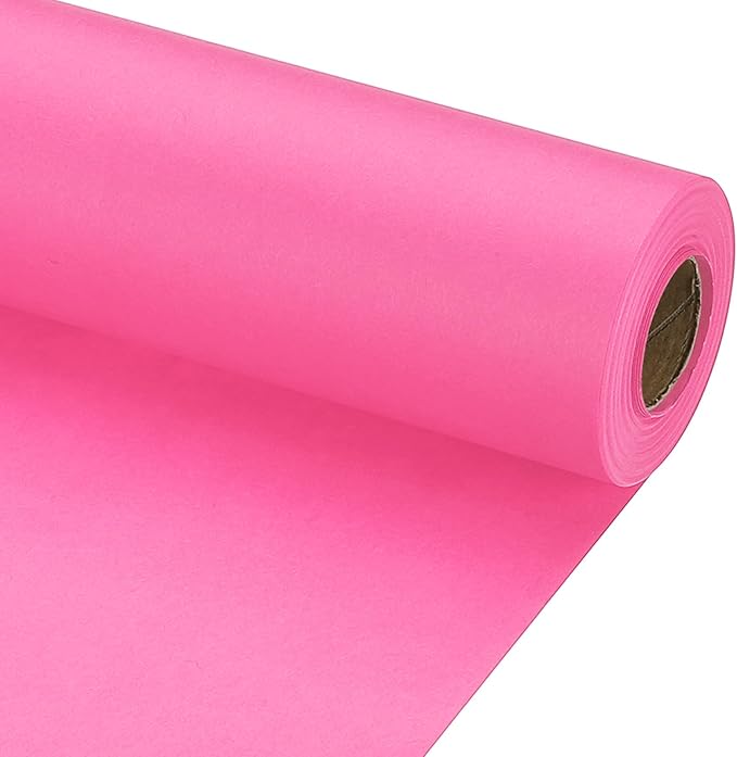 PATIKIL Wrapping Paper, 17" x 600"(49') 70 GSM Craft Paper Roll Kraft Packing Paper for Poster Bulletin Board, Gift Wrapping, Pink