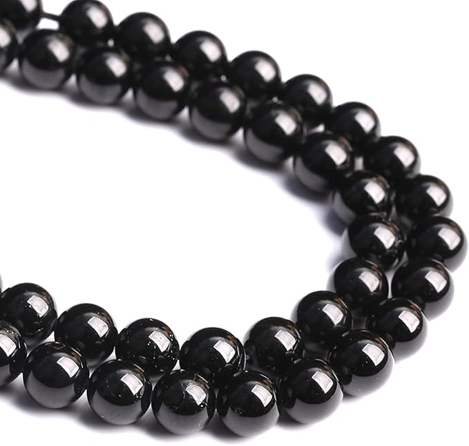 6MM 60PCS Natural Black Tourmaline Gemstone A Grade Beads for Jewelry Making DIY Bracelet Crystal 1 Strand