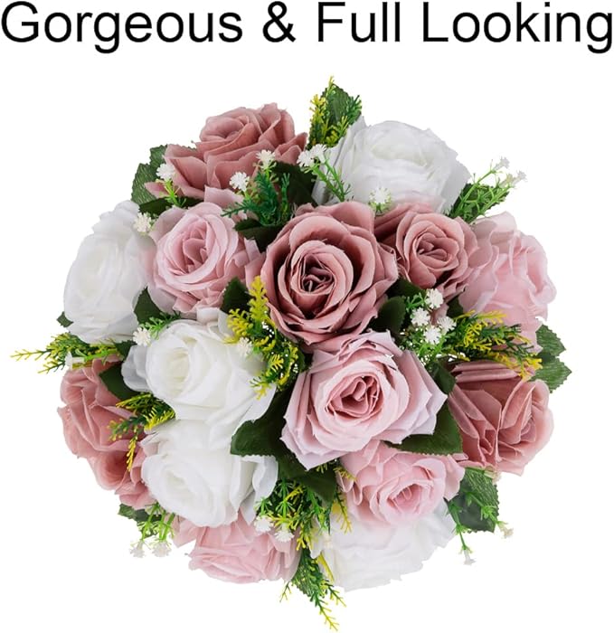 Flower Centerpieces for Wedding Tables: Wedding Table Decorations Dusty Rose & White Flower Balls Centerpieces for Engagement Cerebration Party Center Pieces 6 Packs