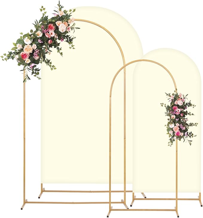 Metal Arch Backdrop Stand and Cover Set, 8FT, 7.2FT Party Backdrop, Easy to Assemble, Backdrop Stand for Parties, Birthday, Baby Shower