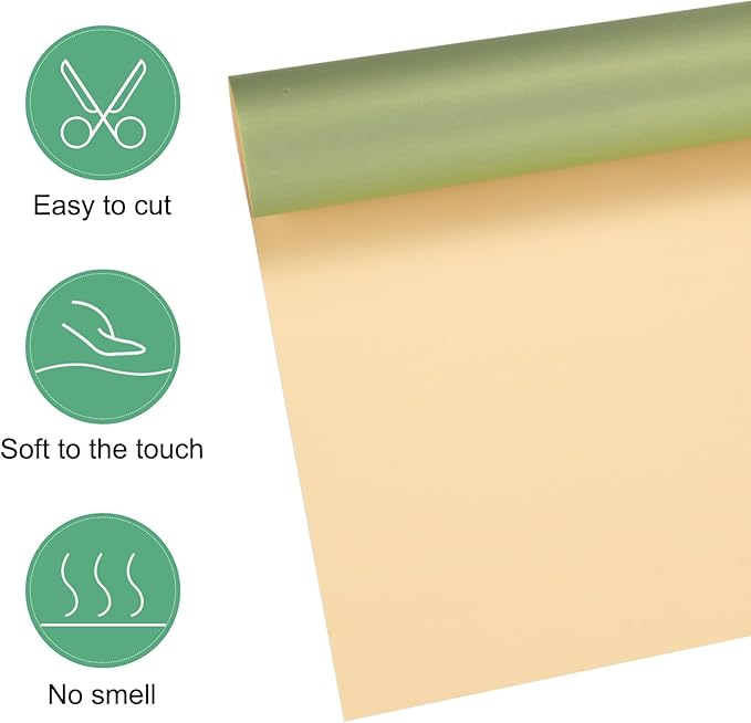 M METERXITY 20 Sheets Flower Wrapping Paper Bouquet, 23 Inch Double-Sided Green & Champagne BOPP Waterproof Floral Wrapping Paper Flower Packaging DIY for Wedding/Party/Gift Bouquet Wrap Paper
