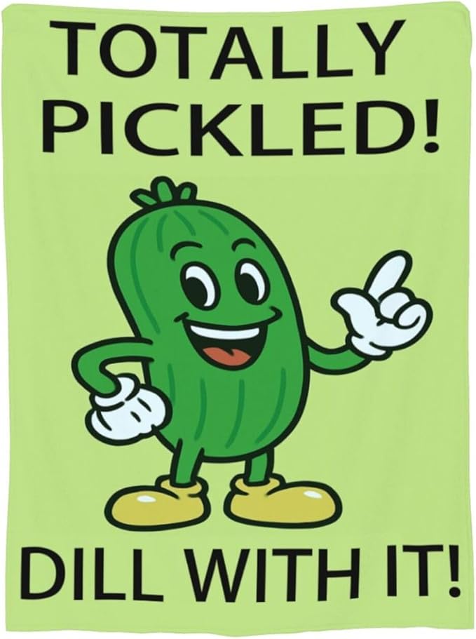 Pickle Blanket Cute Pickle Throw Blanket Vegetable Soft Cozy Fleece Fuzzy Stuffed Plush Flannel Gifts for Girls Women Boys Kids Adults 40''x50''