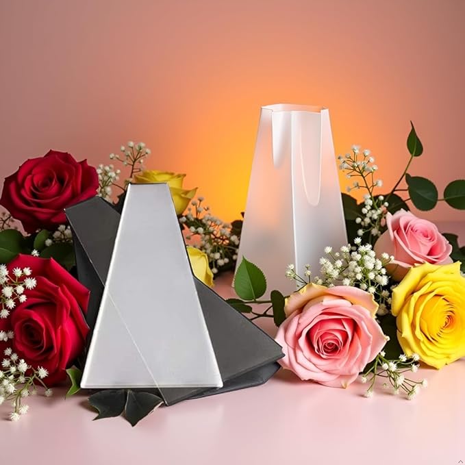 100 Pcs Clear Plastic Flower Bouquet Bag Sleeve Transparent Cellophane Bags Rose Packaging Wrap Cellophane Bags for Valentine's Day, Gift Wrapping, Florist Arrangements Supplies Waterproof