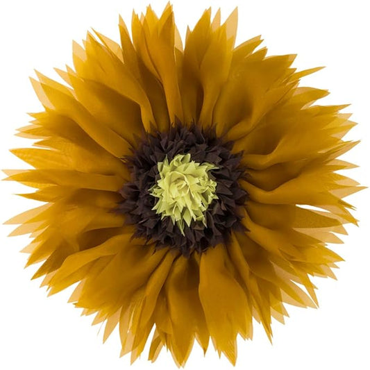 Mustard Yellow 3D Sunflower Pillow Decorative Round Throw Pillow Handmade Cute Soft Accent Pillowcase Cushion for Bed Couch Living Room Bedroom Home Boho Christmas Farmhouse Decor Gift 14Inch