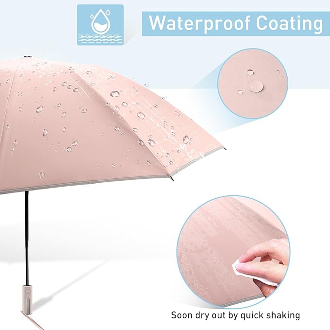 Bodyguard Inverted Umbrella - Large Windproof for Rain & Sun, Compact Reverse With Reflective Stripe, Teflon-Coated for Women Men, Travel Folding With Cover Bag