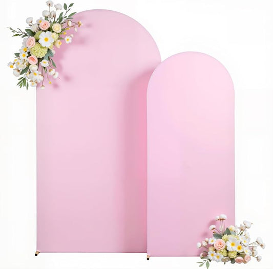 Light Pink Arch Backdrop Cover Set of 2 Baby Pink Arch Cover 7.2 and 6ft Wedding Arch Cover Stretchy Backdrop Bridal Baby Shower Birthday Party Arches Stand Covers Spandex