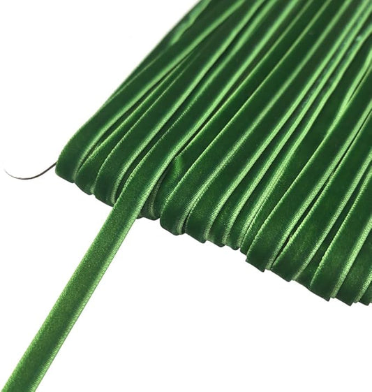 Chenkou Craft Christmas Green 25 Yards 1/4" Velvet Ribbon Lots Bulk (Green, 1/4"(6mm))