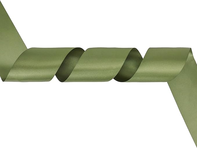 MEEDEE Moss Green Satin Ribbon Lux Double Faced Satin Ribbon 3 Inch Green Christmas Ribbons by 10 Yards Moss Green Ribbons for Christmas Tree, Flower Bouquet, Weddings, Bow Making, Holiday Decor