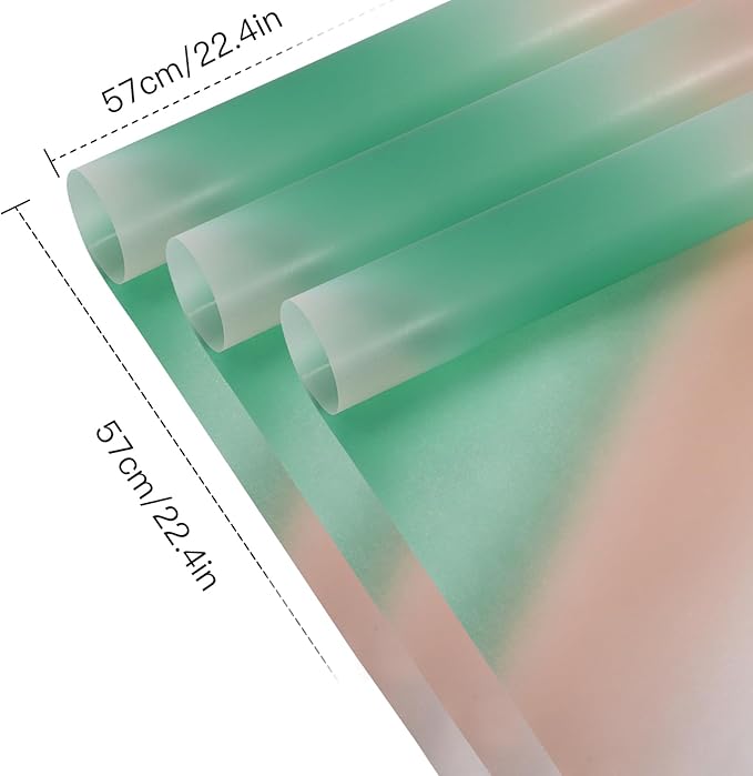 WRAPAHOLIC 20 Sheets Flower Wrapping Paper - 22.4 x 22.4 inch Cyan Gradient Color Water-Resistant Floral Bouquet Wrapping Paper, Florist Supplies Packaging for Wedding Birthday Gift DIY
