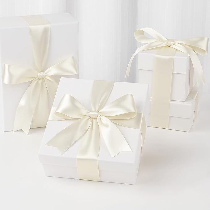 KINGLAKE Pearl Ivory Satin Ribbon – 1 1/2'' x 100 Yards Polyester Ivory Ribbon for Gift Wrapping, Wedding, Party Decoration, DIY Crafts, Floral Bouquets and Wreath Bows