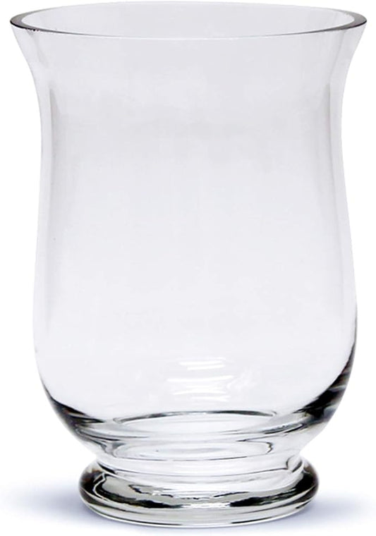 WGV Unique Bouquet Vase, 5.5" W, 8" H, Clear Short Hurricane Glass Candle Holder, Floral Planter Terrarium, Home Wedding Event Decor, 1 Piece (VHV0808)