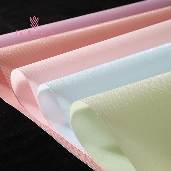 FWSA WRAPS Floral Wrapping Paper for Bouquets Pink Waterproof Pure Color DIY Flower Gift Packaging Material Florist Supplies 40 Sheets 22.8X22.8 Inches (COLOR 7)