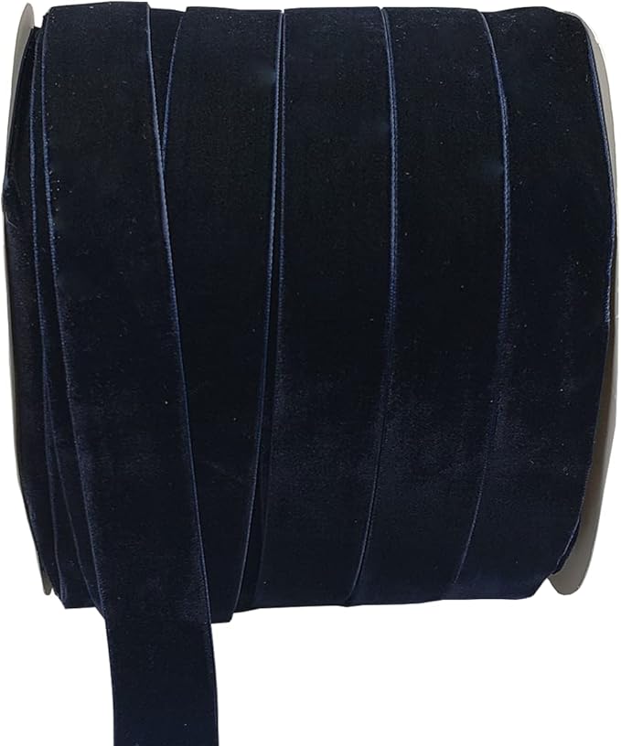 10 Yards Velvet Ribbon Spool (Navy, 1")