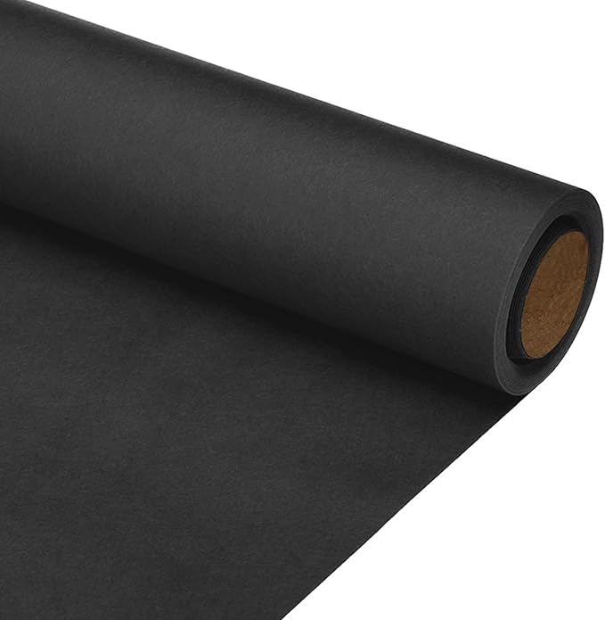 PATIKIL Wrapping Paper, 12"x400"(33') Bulletin Board Paper Roll Kraft Paper Roll Construction 80GSM for Shipping Packing Gift Wrapping Craft Flower Bouquet Christmas, Black