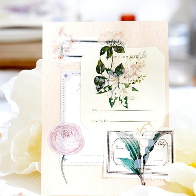 600 Pcs Natural Botanical Flower Stickers, Wildflower Stickers for Scrapbooking Junk Journal Notebook Diary Planner Letter Envelope Water Bottle Phone Case Craft Decoration (Set of 6)
