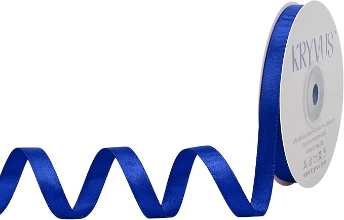 Royal Blue Satin Ribbon, Double Faced 3/8 Inch X 25 Yards Royal Blue Ribbon, Premium Satin Ribbon for Gift Wrapping, Crafts, Hair Bow Making, Sewing, Flower Bouquet, Wedding Party Decor