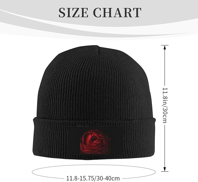 Cute Rose Beanie Hat Rose Beanie Cap Rose Flower Knitted Beanies Flower Knit Hats Winter Hat for Women Men