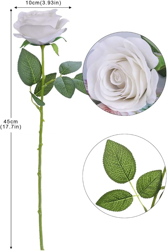 Artificial Rose Flower Artificial Flowers Flower with Long Stem Silk Roses Bouquet for Wedding Bridal Shower Party Home Decoration (Nude, 50 Pcs)