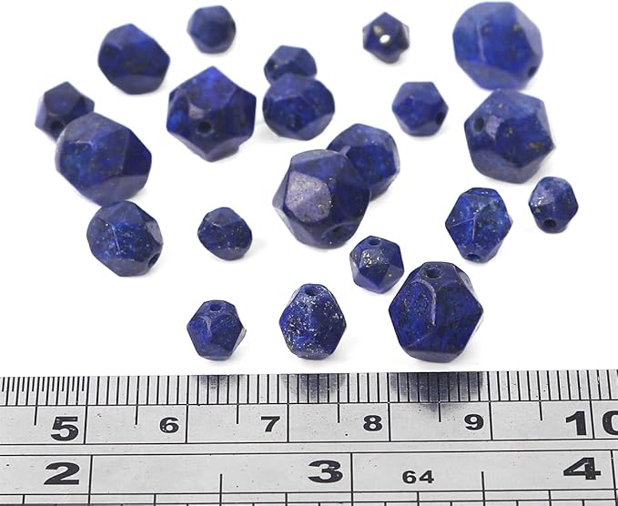 Faceted Natural Lapis Lazuli Stone Round Beads 10mm 36cm/Strand for Jewelry Making