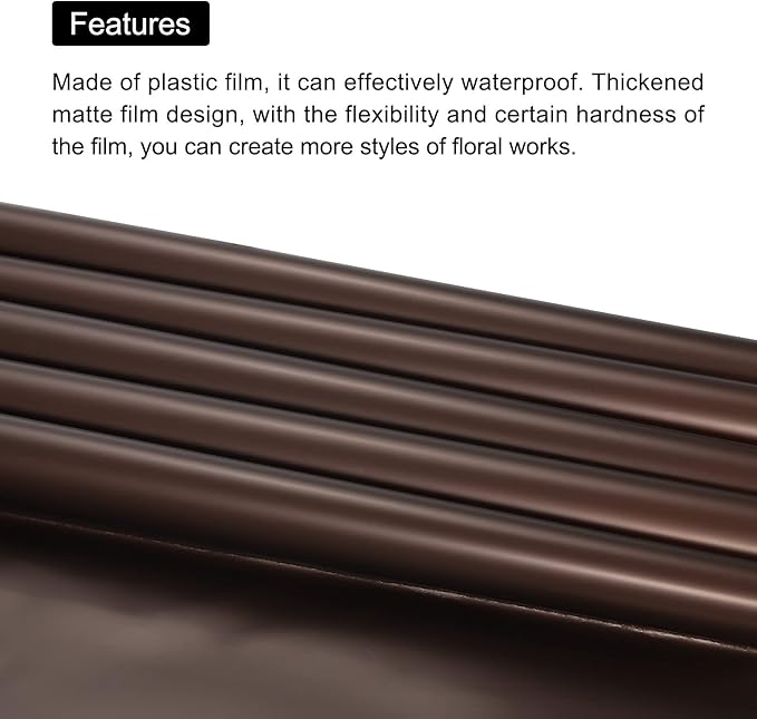 MECCANIXITY 20 Pcs Double Sided Color Flower Wrapping Paper Orange+Brown 22.8"x22.8" Waterproof for Florist Bouquet Supplies, DIY Crafts, Gift Box Packaging