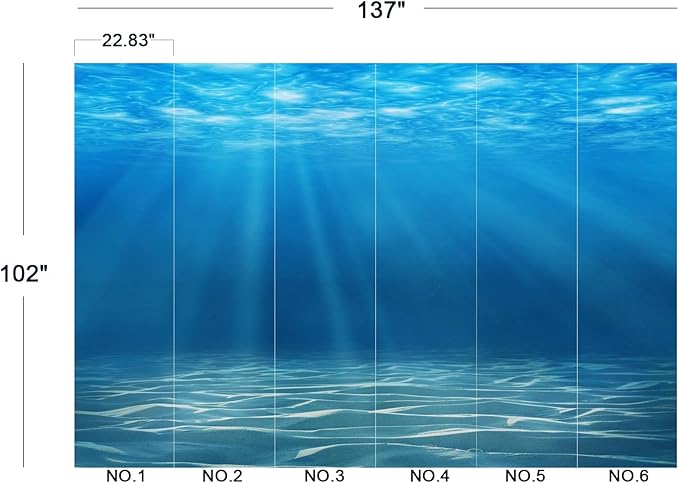 Cliouar-Waterfall in Underwater Light and Shadow Mural Wallpaper Peel and Stick 137" x 102"