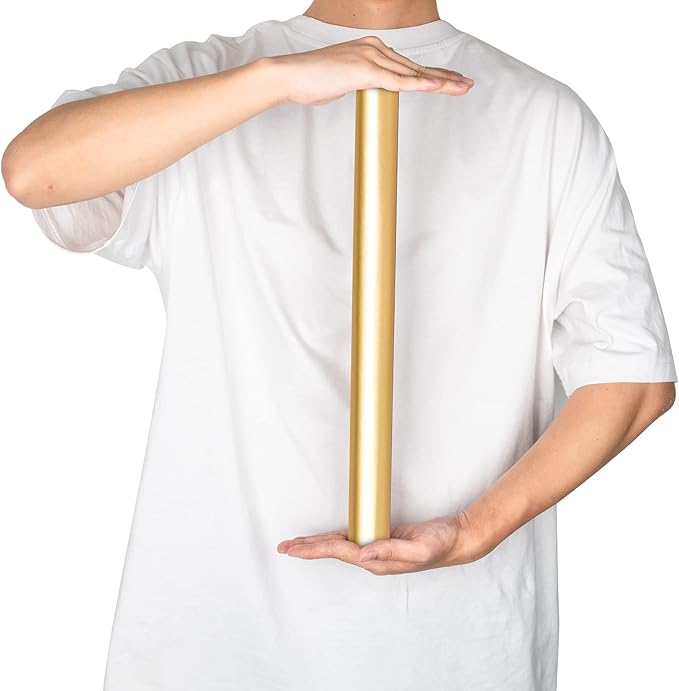 RUSPEPA Gold Wrapping Paper - Solid Color Matte Metallic Gift Wrap Paper Roll Perfect for Birthday, Wedding, Anniversaries, Christmas, Baby Shower, Graduations Gifts - 17 Inches X 16.5 Feet