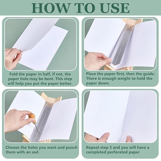 NBEADS Signature Punching Tool for Bookbinding, Bookbinding Punching Cradle with Aluminum Piercing Guide Book Binding Tools Punching Guide Set for DIY Crafts Notebooks Journals Planners Books