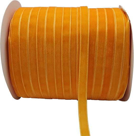 10 Yards Velvet Ribbon Spool (Orange, 3/8")