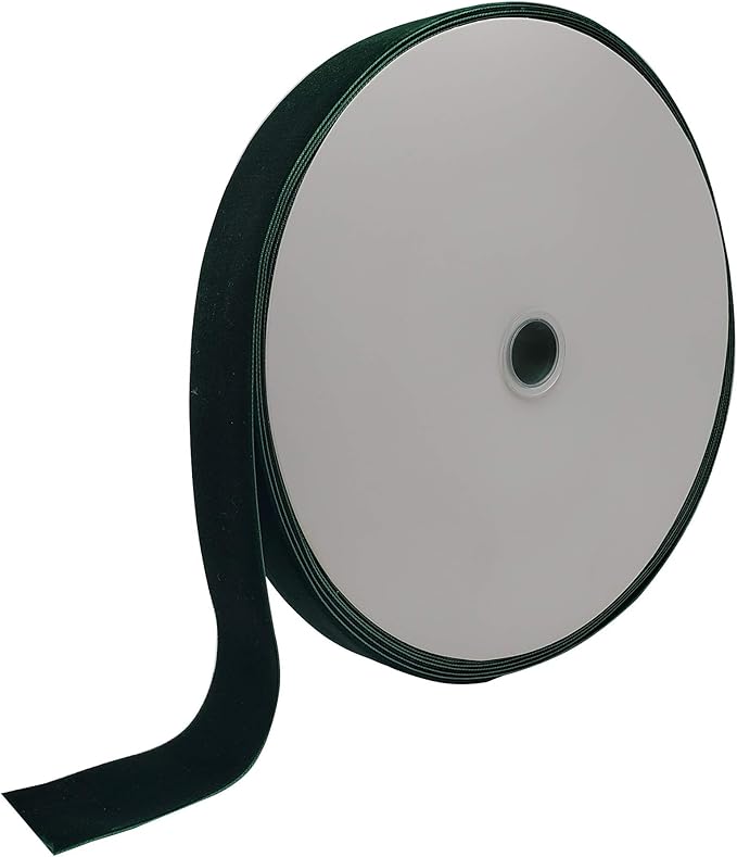 10 Yards Velvet Ribbon Spool(Dark Green, 1 1/2")