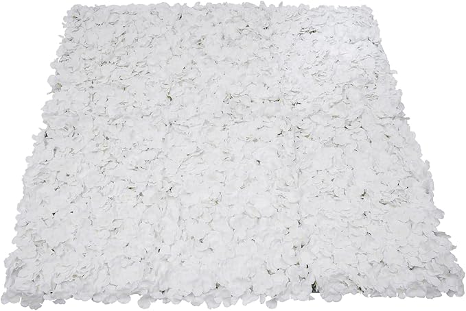 CNCEST 10Pcs Flower Panels,15.7"x 23.6" Artificial Flower Wall Panel, White Flower Backdrop Wall for Home Party Wedding Christmas Festival Photo Backdrop Decor (15.7"x 23.6"-10pcs)