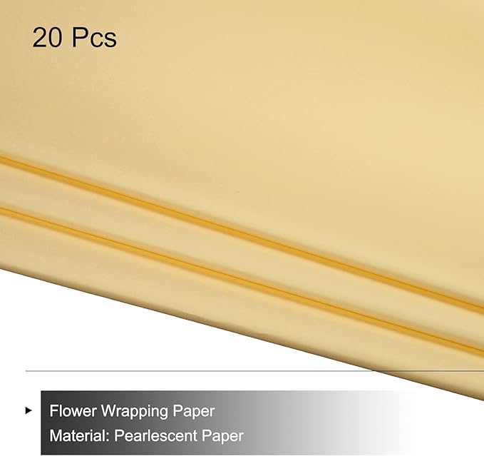 MECCANIXITY 20 Pcs Flower Wrapping Paper 22.8x22.8 Inch Waterproof Florists Wrapping Paper for Florist Bouquet Supplies, DIY Crafts, Gift/Gift Box Packaging Cream