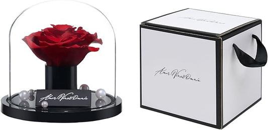 Preserved Roses,Forever Fresh Flowers 4.72in,Gift for Women,Mom,Grandma,Wife,Girlfriend,Sister,and Daughter Perfect for Birthday,Mother’s Day,Valentine’s Day (Garnet Red6)
