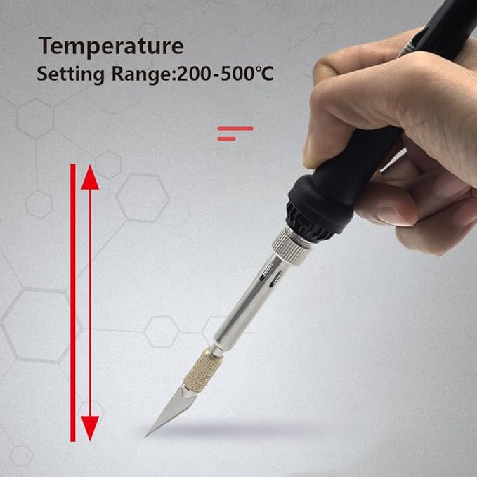 31 Pieces Electric Hot Knife Cutter Tool Professional Heat Knife Kit | 23 Blades | Adjustable Temperature | 3 Chuck Sleeves | for Foam Plastic Rope Fabric Craft Cutting Carving