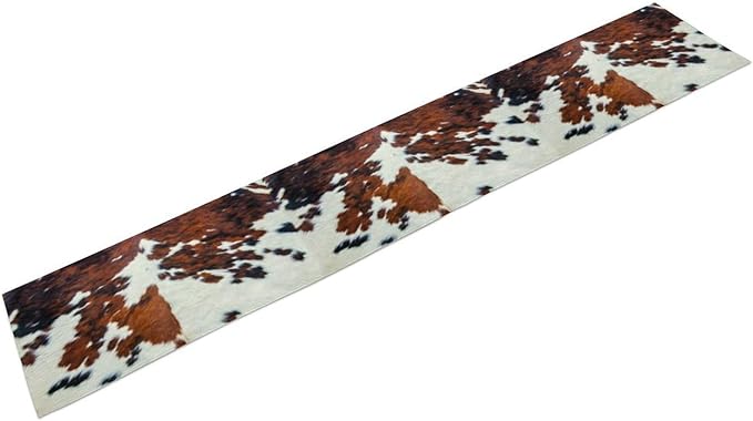 Cow Print Table Runner, Cowhide Print Western Style Table Runner Country Farmhouse Cottage Cow Patten Table Decoration for Home Kitchen Dining, 13x120 in