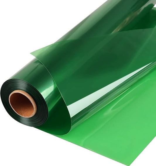 POPGIFTU Cellophane Wrap Roll Green(34 in x 100 ft)- 3 Mil Thicken Translucent Green Cellophane Roll, Large Colorful Cello Wrapping Paper for Gift Basket Treats Wrap DIY Arts Crafts Decoration