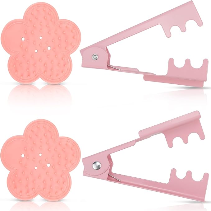 2 Sets Rose Thorn Remover for Stem, Sturdy Floral Thorn Stripper Tool Kit–Pink Flower-Shaped Steel Leaf Strippers for Florists, DIY Bouquets, Garden Arrangements
