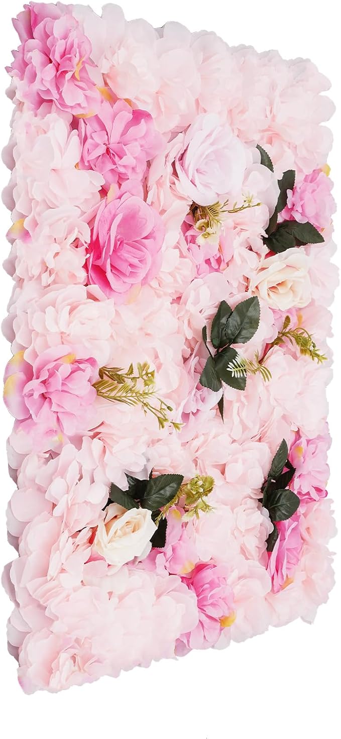 12 Pcs White Flower Wall Flowers Backdrop Artificial Flower for Backdrop Flowers Decoration 3D Floral Panels for Wall Decor Home Party Wedding Room Decoration (60x40cm/Light Pink)