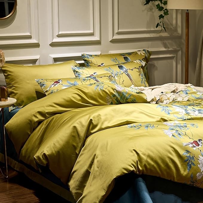 LifeTB Vintage Garden Floral Comforter Set Twin XL Vibrant Color Birds Flower Pattern Comforter Fluffy Soft Microfiber Boho Floral Bedding Comforter with 2 Pillowcases Cottage Botanical Comforter Set