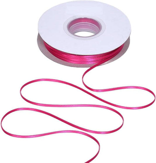 YAMA Hot Pink Double Faced Satin Ribbon 1/8 Inch 100 Yards Ribbon for Gift Wrapping Crafts Bows Wedding Party Decoration