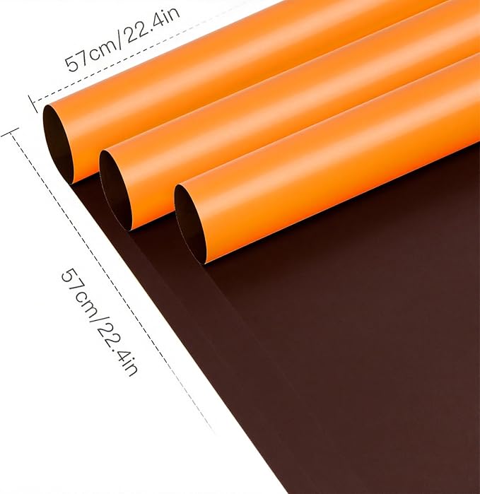 WRAPAHOLIC 20 Sheets Flower Wrapping Paper - 22.4 x 22.4 inch Deep Orange Color Water-Resistant Floral Bouquet Wrapping Paper, Florist Supplies Packaging for Wedding Birthday Gift DIY