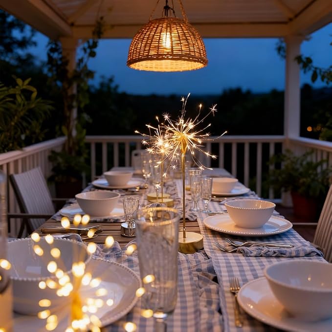 Nest and Flowers Table Lights, Firework LED Decorative Lamp, Christmas Decoration for Party, Romantic Ambient Lighting for Bedroom Living Room, Indoor Decor Gift for Family & Friends(1PC,Warm Light)