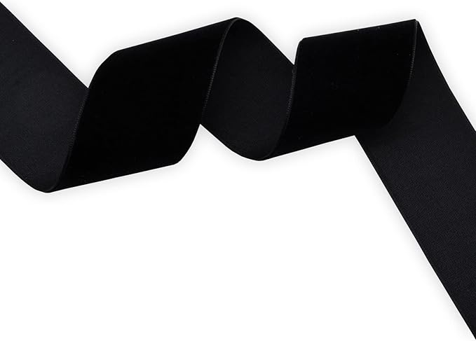Nylon Velvet Ribbon Single Faced,1 1/2 Inch X 25Yards Spool (Black)