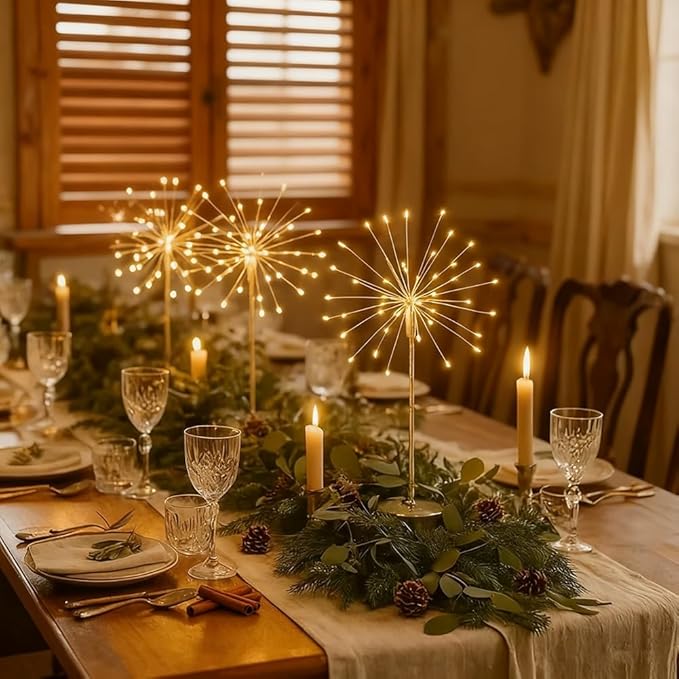 Nest and Flowers Table Lights, Firework LED Decorative Lamp, Christmas Decoration for Party, Romantic Ambient Lighting for Bedroom Living Room, Indoor Decor Gift for Family & Friends(1PC,Warm Light)