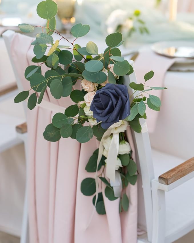 JOYLEX 100Pcs Navy Blue Artificial Flowers Realistic Roses, Real Looking Fake Roses with Stem for DIY Wedding Bouquets Centerpieces Party Home Romantic Decorations (Navy Blue, 100pcs)