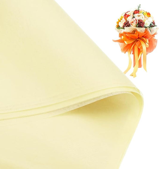 PATIKIL Flower Wrapping Paper 29.5 Ft x 22.8 Inch, Cotton Wrapping Flower Paper Tissue Paper for Flower Bouquet Gift Wrapping Valentine's Day Graduation Gift Floral Wrap, Beige