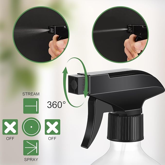 9 Pack 16oz/500ml Plastic Spray Bottle Bulk for Plant Small Spray Bottle Fine Mist Water Sprayer Upgraded Adjustable Nozzle Refillable Empty Containers for Cleaning, Hair, Cooking(Frosted)