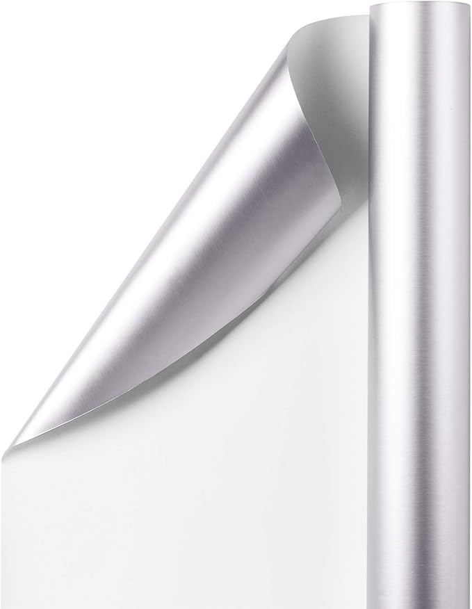 RUSPEPA Wrapping Paper Roll - 81.5 Sq Ft Matte Silver for Wedding,Birthday, Shower, Congrats, and Holiday - 30 inches x 32.8 feet