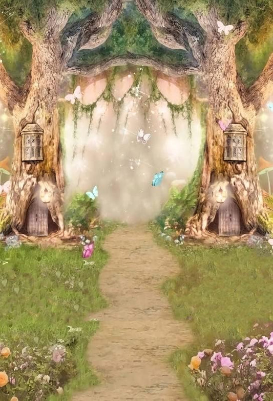 Leowefowa 6.5x10ft Vinyl 1st Birthday Backdrop Fairytale Forest Enchanted Flower Baby Shower Photo Background for Birthday Party Photoshoot Newborn Baby Kids Children Studio Props Photography Banner