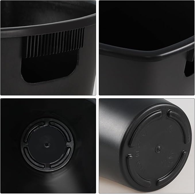 4-Pack 16 Inch Plastic Flower Buckets for Flower Bar, Plastic Vases Flower Display Buckets, Black